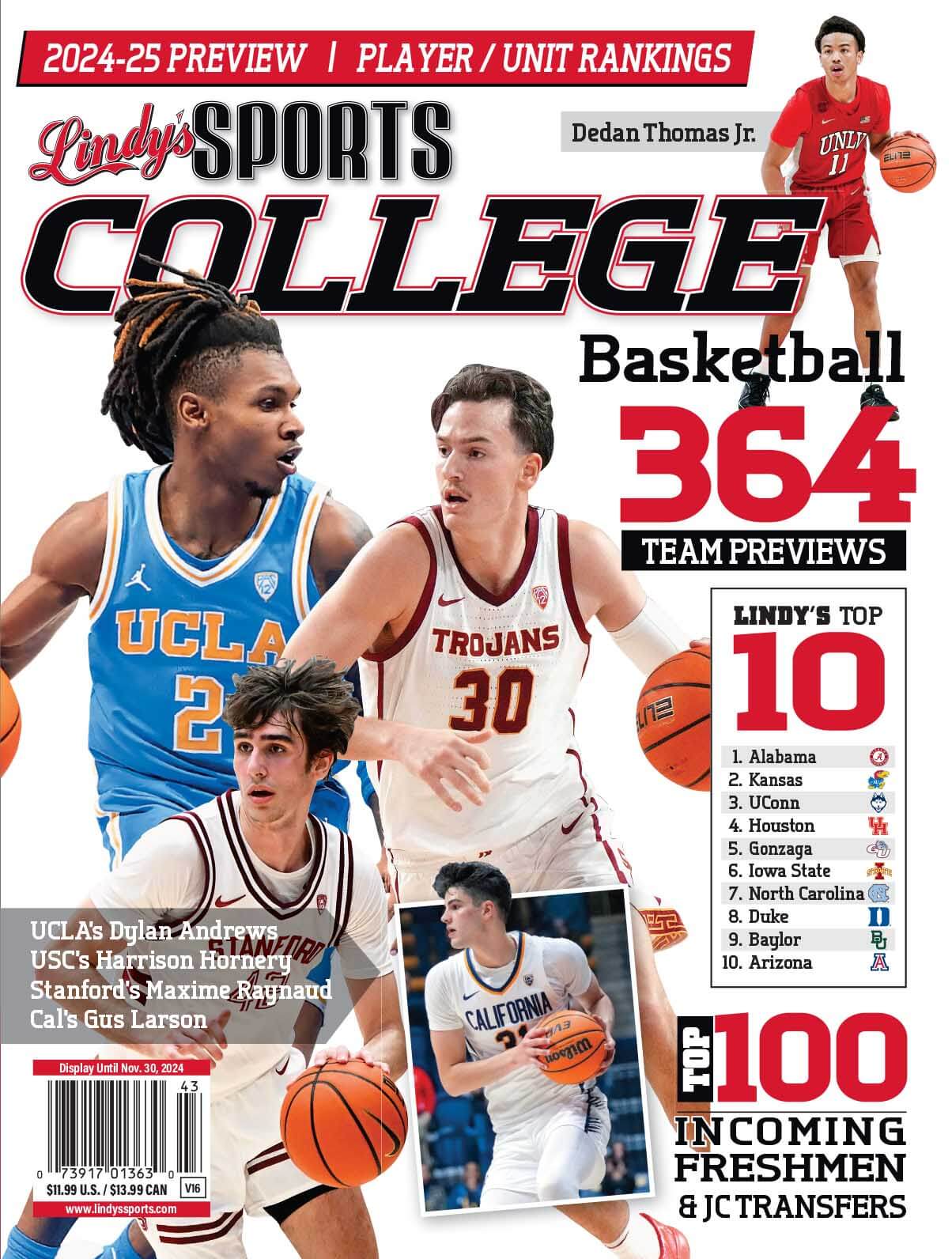 Lindys Basketball Magazine Sports Magazines Lindys Sports 2024-25 College Basketball (Covers Vary)