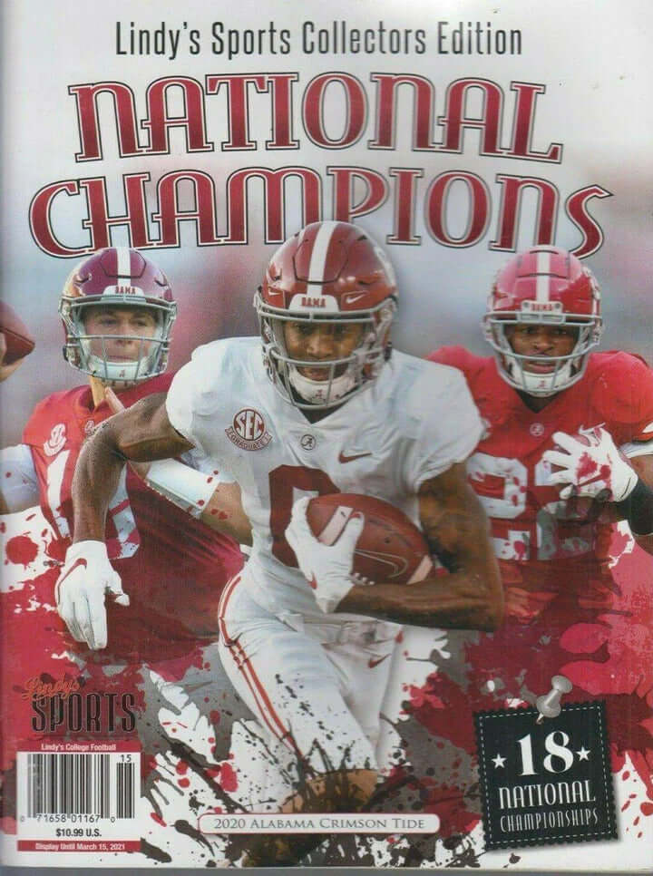 Lindy’s 2025-26 NFL & College Football Preview Combo Pack Sports Magazines SureShot Books Publishing LLC LINDYS SPORTS NATIONAL CHAMPIONS 2020 ALABAMA CRIMSON TIDE