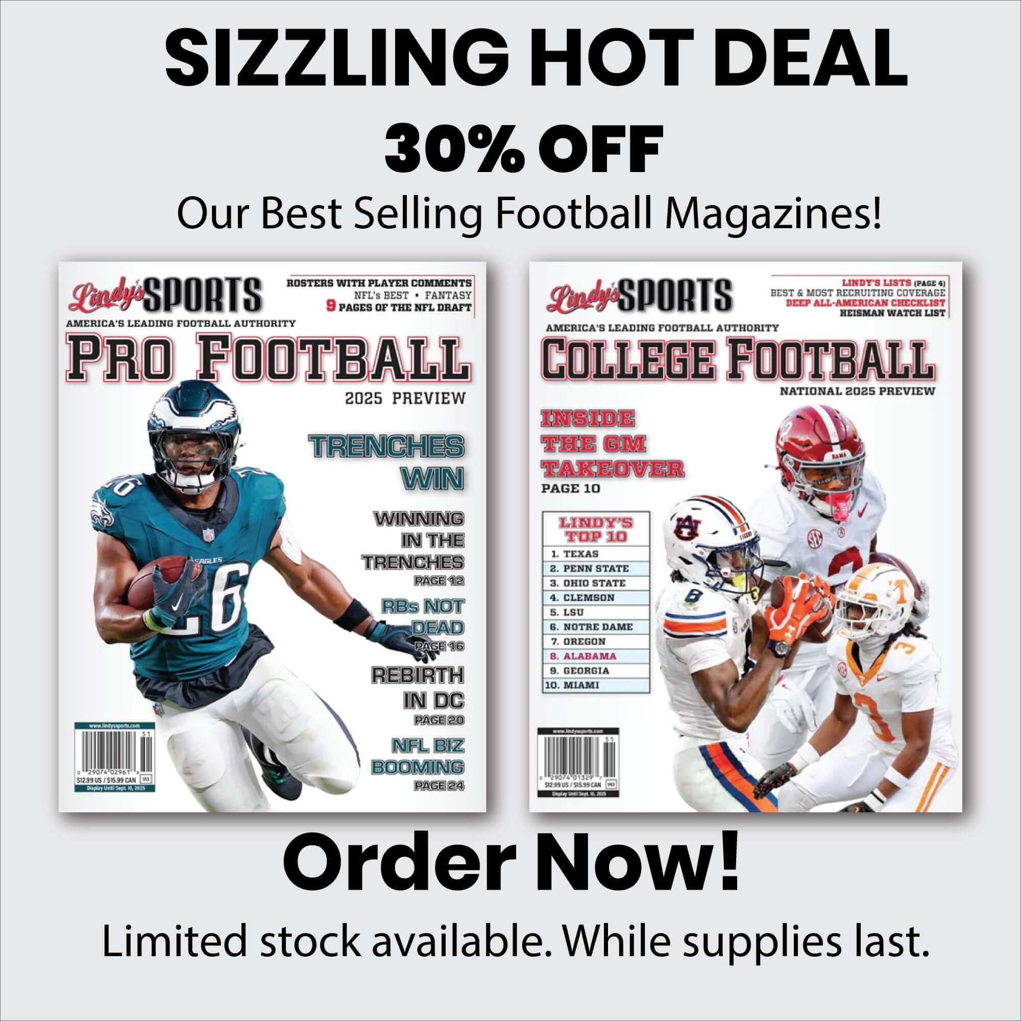 Lindy's College Football & Pro Football Combo 2025-2026 Sports & Recreation | Football SureShot Books Publishing LLC