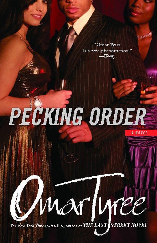 Cover of "Pecking Order: A Novel" by Simon & Schuster featuring a colorful design and bold title text.
