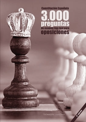 Paperback book titled Constitución Española with 3000 test questions for exams, including the 1978 Constitution and Public Employee Statute.