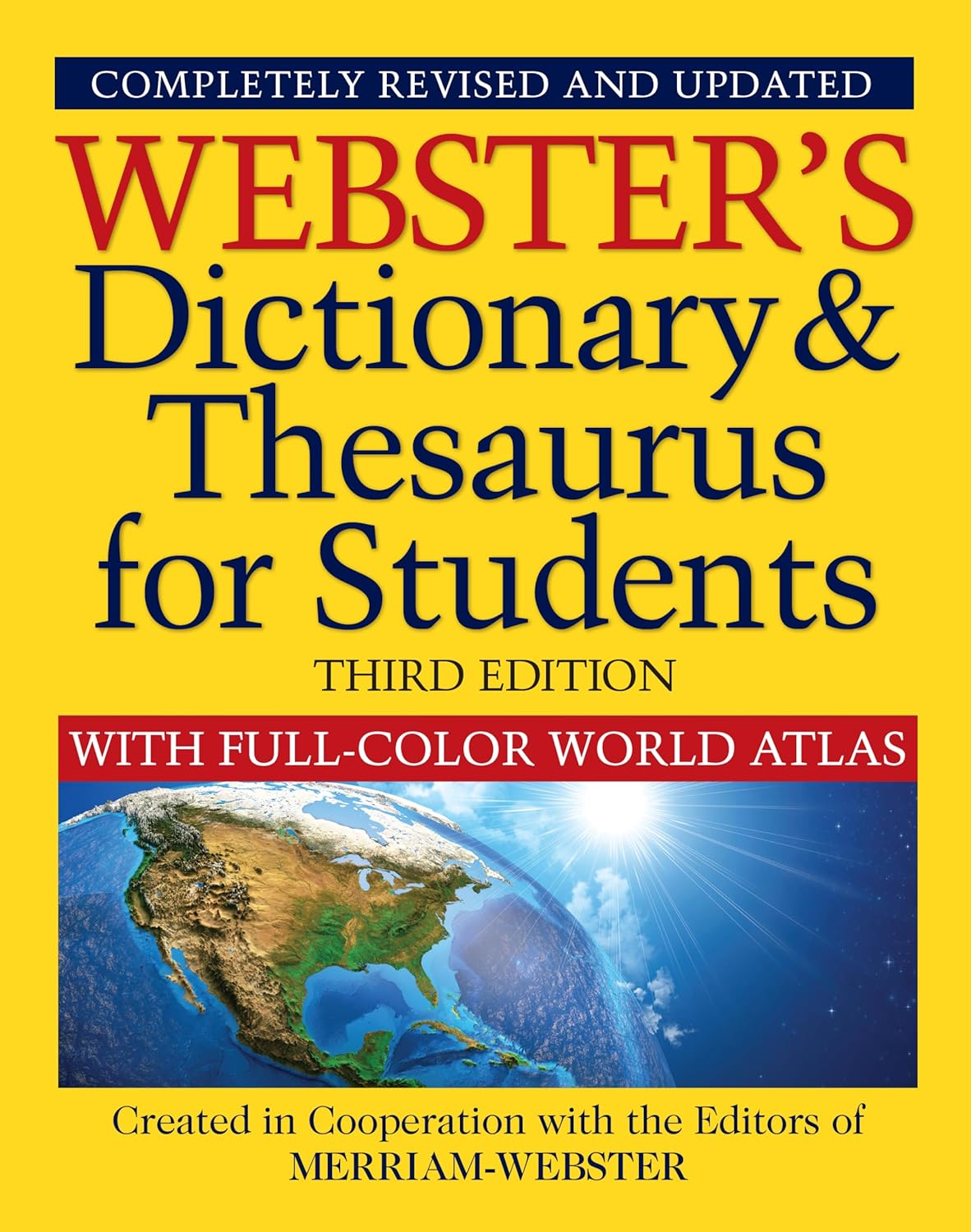 Webster's Dictionary & Thesaurus with Full Color World Atlas, Third Edition