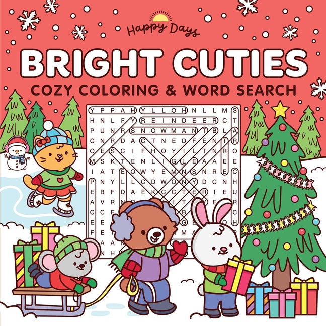 Bright Cuties: Christmas Cozy Coloring & Word Search Book: Sweet and Simple Coloring for Adults and Kids by Aiello, Elena