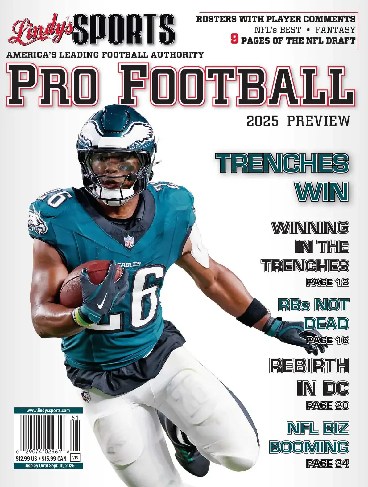 Lindy’s 2025-26 NFL & College Football Preview Combo Pack Sports Magazines SureShot Books Publishing LLC LINDY'S SPORTS 2025-26 PRO FOOTBALL - COVERS VARY