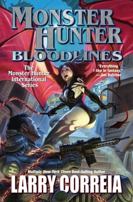 Paperback edition of Monster Hunter Bloodlines by Baen, featuring a fantasy-themed cover with vibrant artwork.