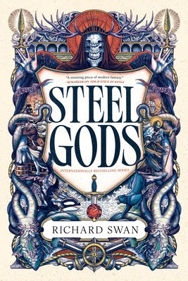 Paperback edition of "Steel Gods" by Orbit, featuring a striking cover design with fantasy elements.