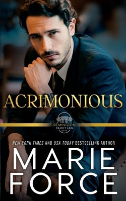 Acrimonious paperback novel by HTJB, Inc., featuring a dramatic cover design related to family law themes.