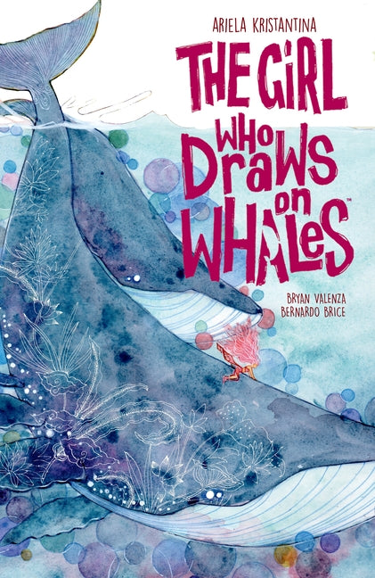 Paperback edition of "The Girl Who Draws on Whales" by Dark Horse Books, featuring a colorful cover illustration.
