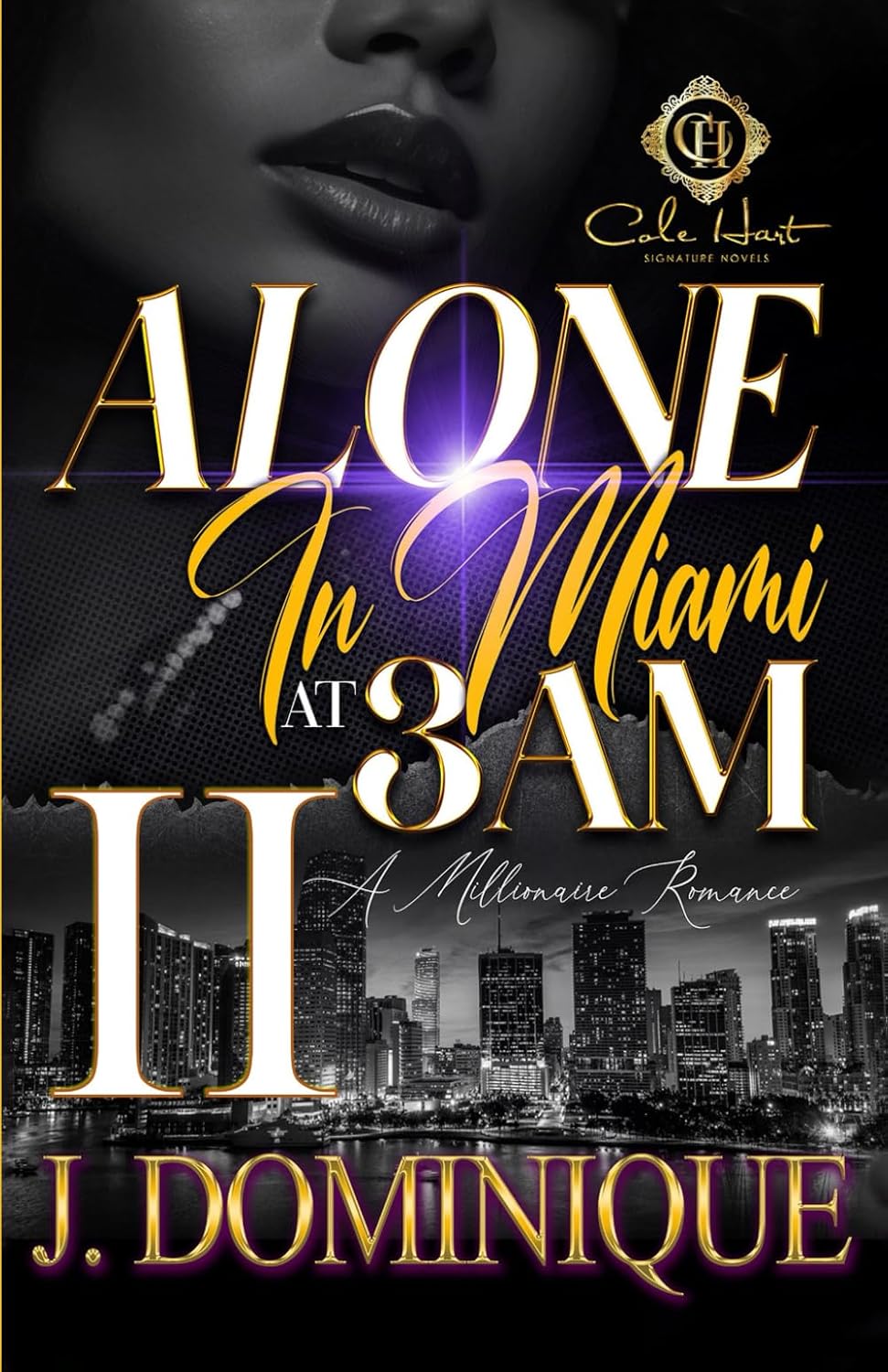 Cover of "Alone In Miami At 3AM 2," an African American romance novel featuring vibrant Miami night scene.