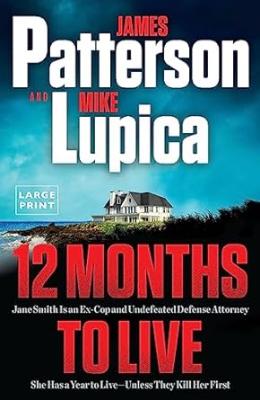Paperback cover of "12 Months to Live" by Little Brown and Company featuring a dramatic design and bold typography.