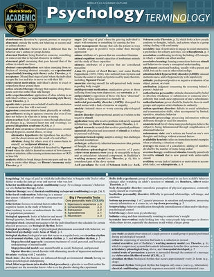 Psychology Terminology: A Quickstudy Laminated Reference Guide by Snyder, Regina
