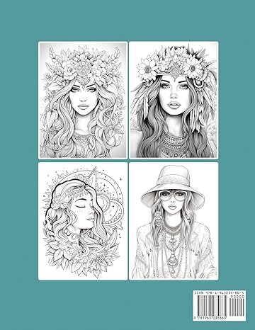 Boho woman coloring book for inmates Paperback - SureShot Books Publishing LLC