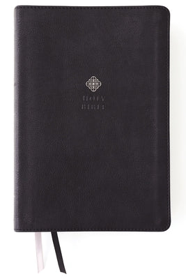 NIV Men's Devotional Bible by Zondervan in large print, leathersoft black cover, featuring comfort print design.