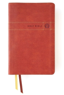 Brown leathersoft NIV Men's Devotional Bible by Zondervan, featuring Comfort Print and designed for men's spiritual growth.